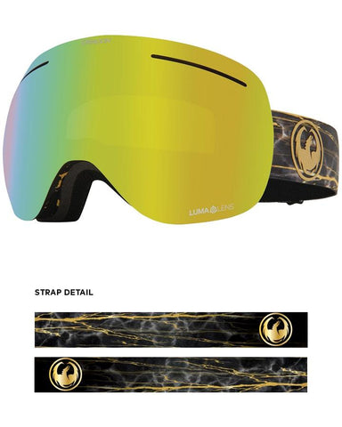 Dragon X1 Snow Goggles 14 Karat / Lumalens Gold Ion + Spare Lens