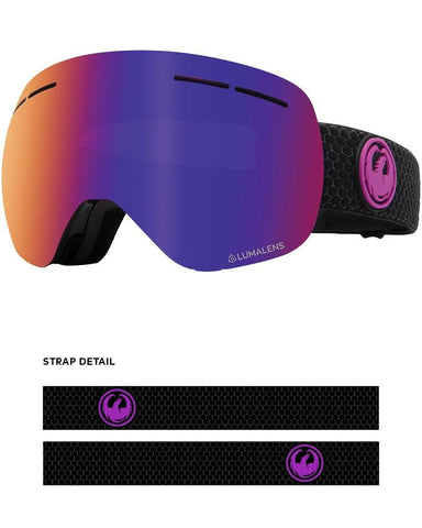 Dragon X1S Snow Goggles Split / Lumalens Purple Ion + Spare Lens