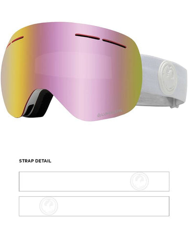 Dragon X1S Snow Goggles Whiteout / Lumalens Pink Ion + Spare Lens