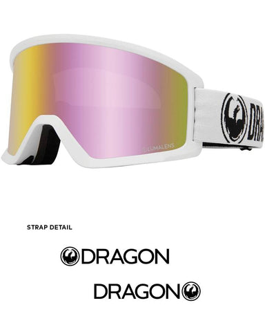 Dragon DX3 OTG Asian Fit Goggles White / Lumalens Pink Ion