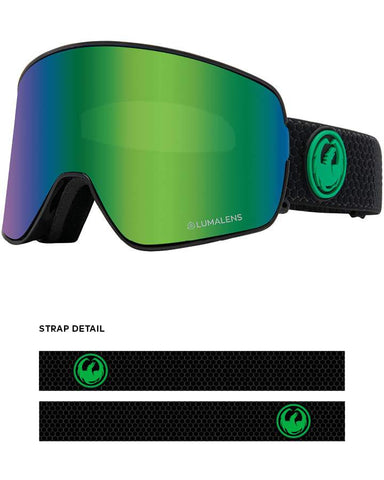 Dragon NFX2 Asian Fit Snow Goggles Split / Lumalens Green Ion + Spare Lens