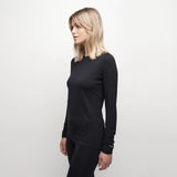 Le Bent Womens Core Light Weight Crew Base Layer Black