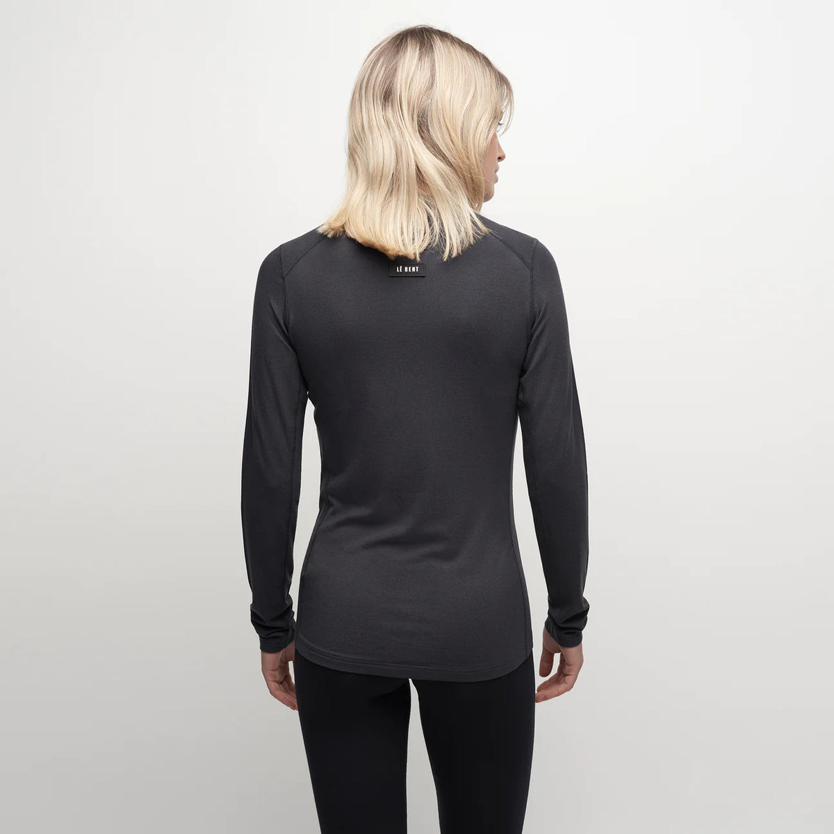 Le Bent Core Mid Weight Crew Womens Base Layer Dark Cloud - Elevation107
