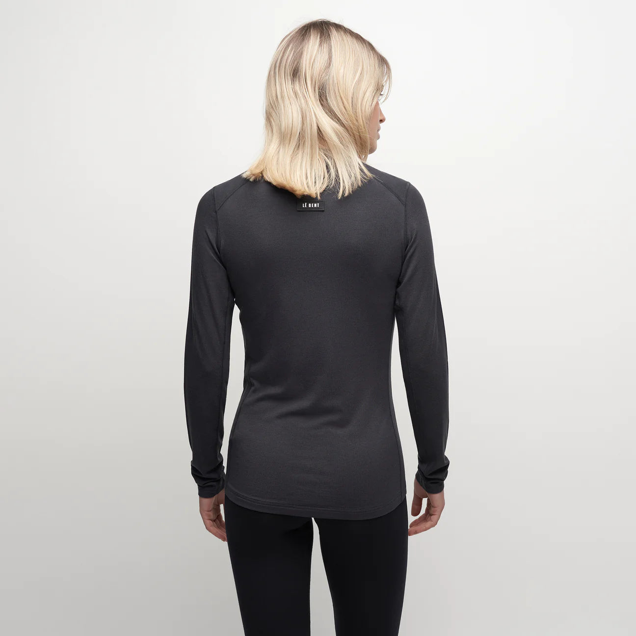 Le Bent Core Mid Weight Crew Womens Base Layer Dark Cloud - Elevation107
