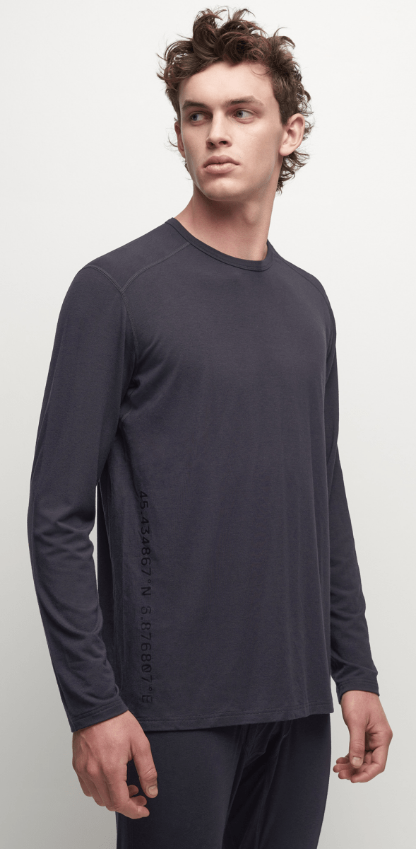 Le Bent Mens Core Mid Weight Crew Base Dark Cloud - Elevation107