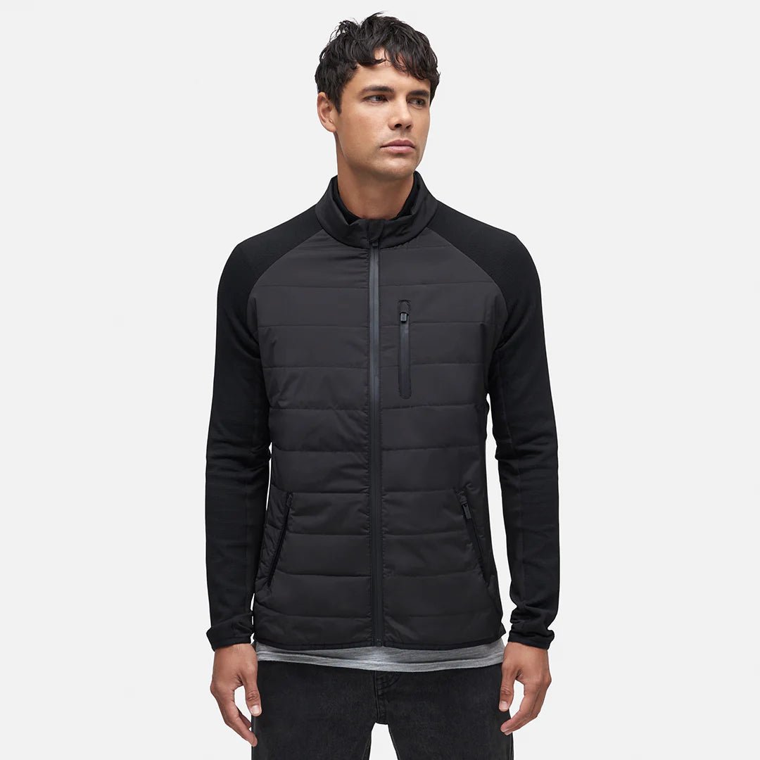 Le Bent Pramecou Wool Insulated Hybrid Mens Jacket Black - Elevation107