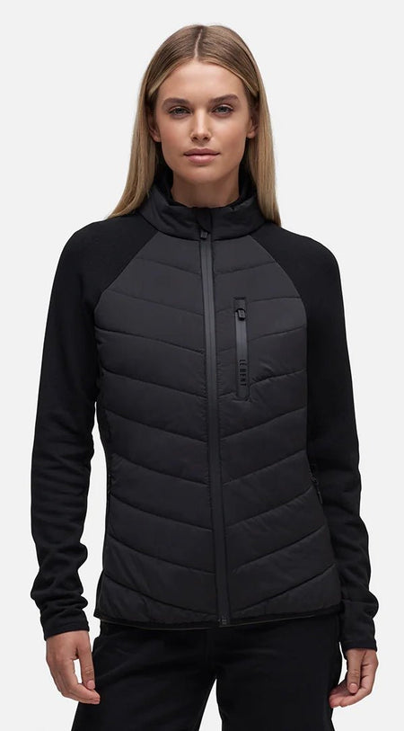 Le Bent Genepi Wool Insulated Hybrid Womens Jacket Black - Elevation107