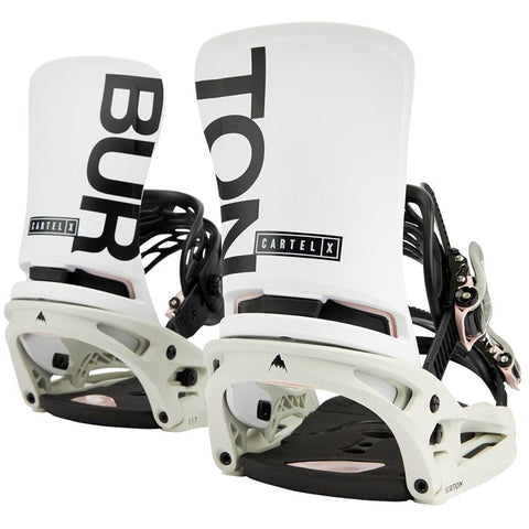 Burton Cartel X EST Mens Snowboard Bindings 2022 White / Grey / Logo