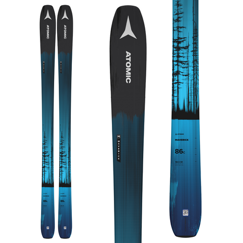 Atomic Maverick 86C Snow Skis + Atomic STH 13 WTR Bindings Mens 2022 Black / Blue