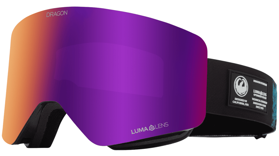 Dragon R1 OTG Snow Goggles Black Pearl / Lumalens Purple Ion + Lumalens Amber - Elevation107