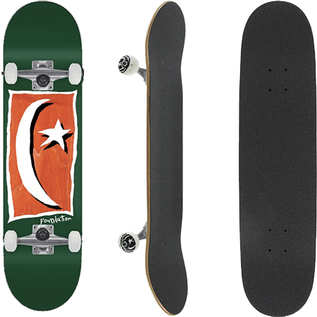 Foundation Star + Moon V2 Skateboard Complete Green 8.1