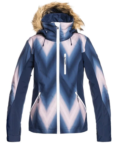 Roxy Jet Ski Premium Womens Jacket Medieval Blue Chevron