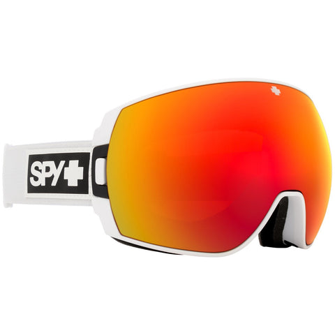 Spy Legacy Goggles Matte White HD Plus Bronze with Red Spectra Mirror + Spare Lens