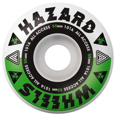 Hazzard Melt Down AA Radial Skateboard Wheels 55mm White / Green